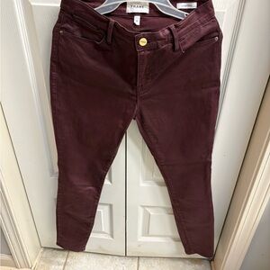 Frame Denim Women's Burgundy Skinny Jeans
